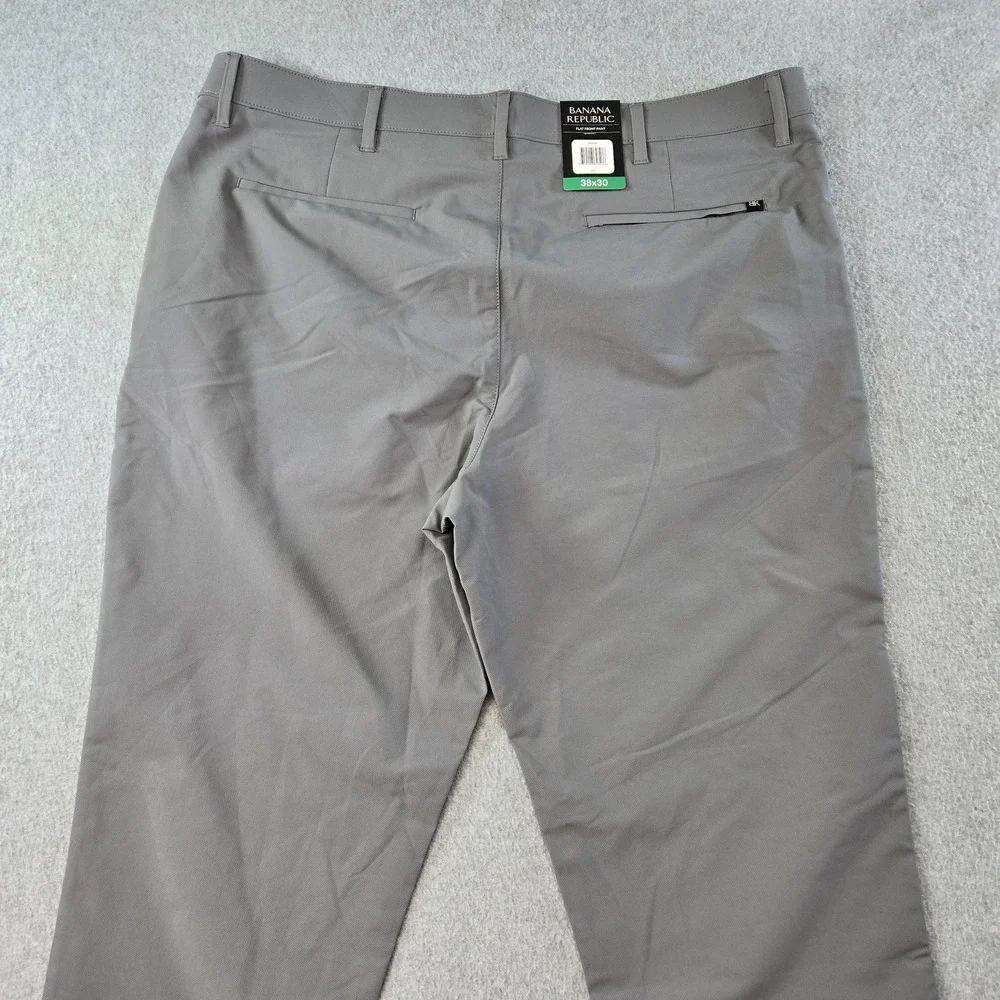 Banana Republic Pants Mens 38x30 Gray Chino Slim Microfiber Flat‎ Front Pockets